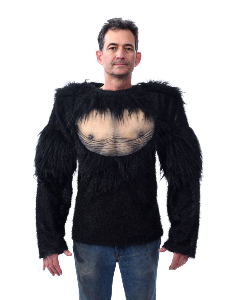 Chimp Primate Ape Costume Shirt with Latex Chest and Faux Fur | Costumes 4 Less C1009
