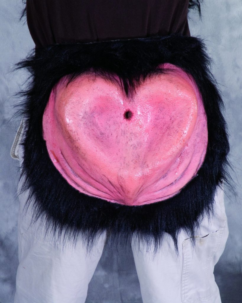 Baboon Butt, Latex Primate Pink Costume Butt with Faux Fur | Costumes 4 Less C1017
