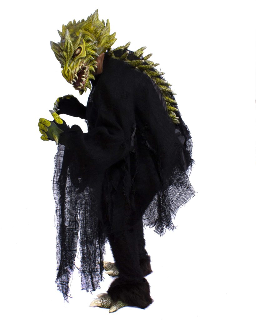 Dragon Costume, Draco Green Dragon Costume Kit with Dragon Mask, Gloves, Shirt a K3MH1005