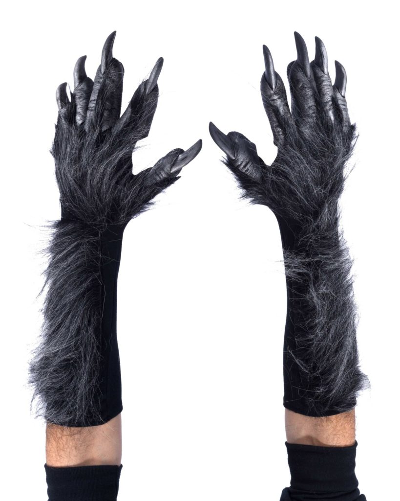 New Grey Killer Wolf Costume Hands Paws, Beast Animal or Werewolf Claws | Costum G1030