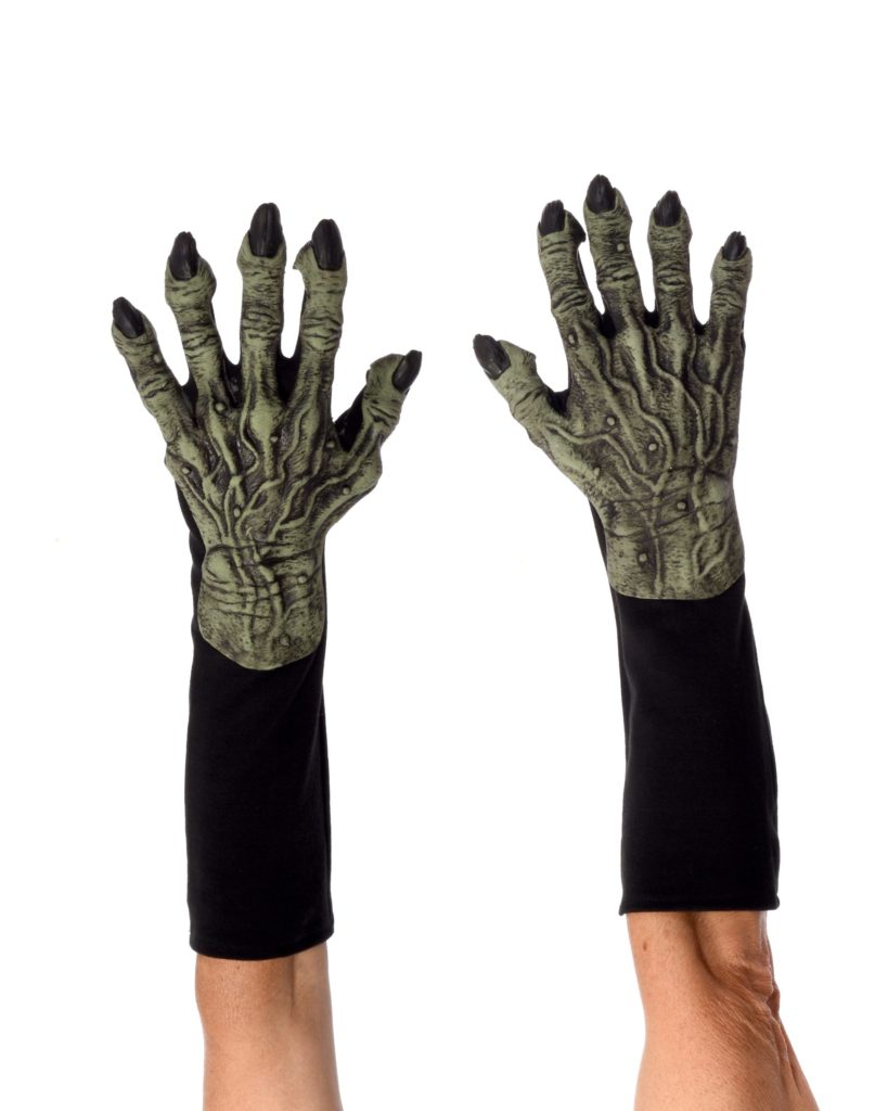 Green Witch Monster Costume Latex Glove Hands | Costumes 4 Less G1046