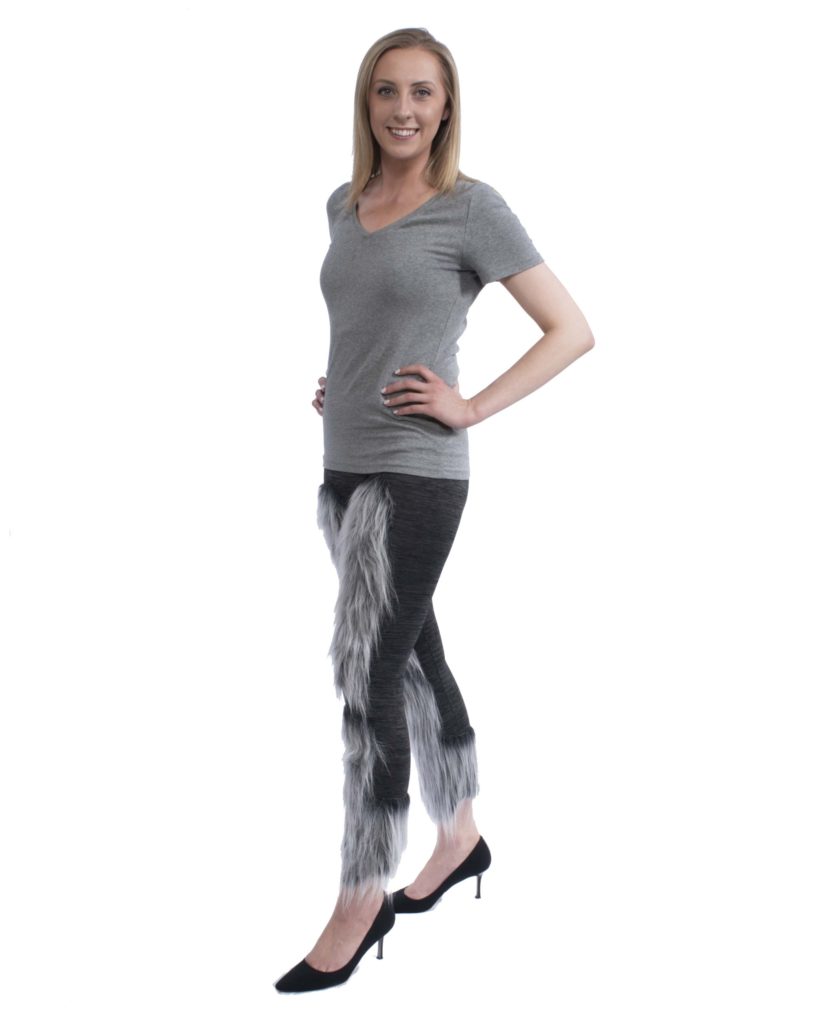 Grey Cute Furry Leggings - Medium (ShoSho L/XL) | Costumes 4 Less N1137