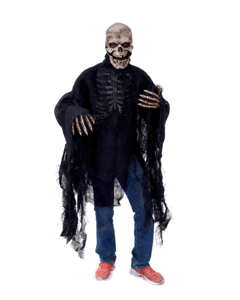 Death Skull Skeleton Grim Costume Kit with Mask, Skeleton Rotting Shroud and Ske KSSM6002