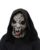 Ghostly Visitor, Monster Character Latex Face Mask with Large Fangs and Attached Hood